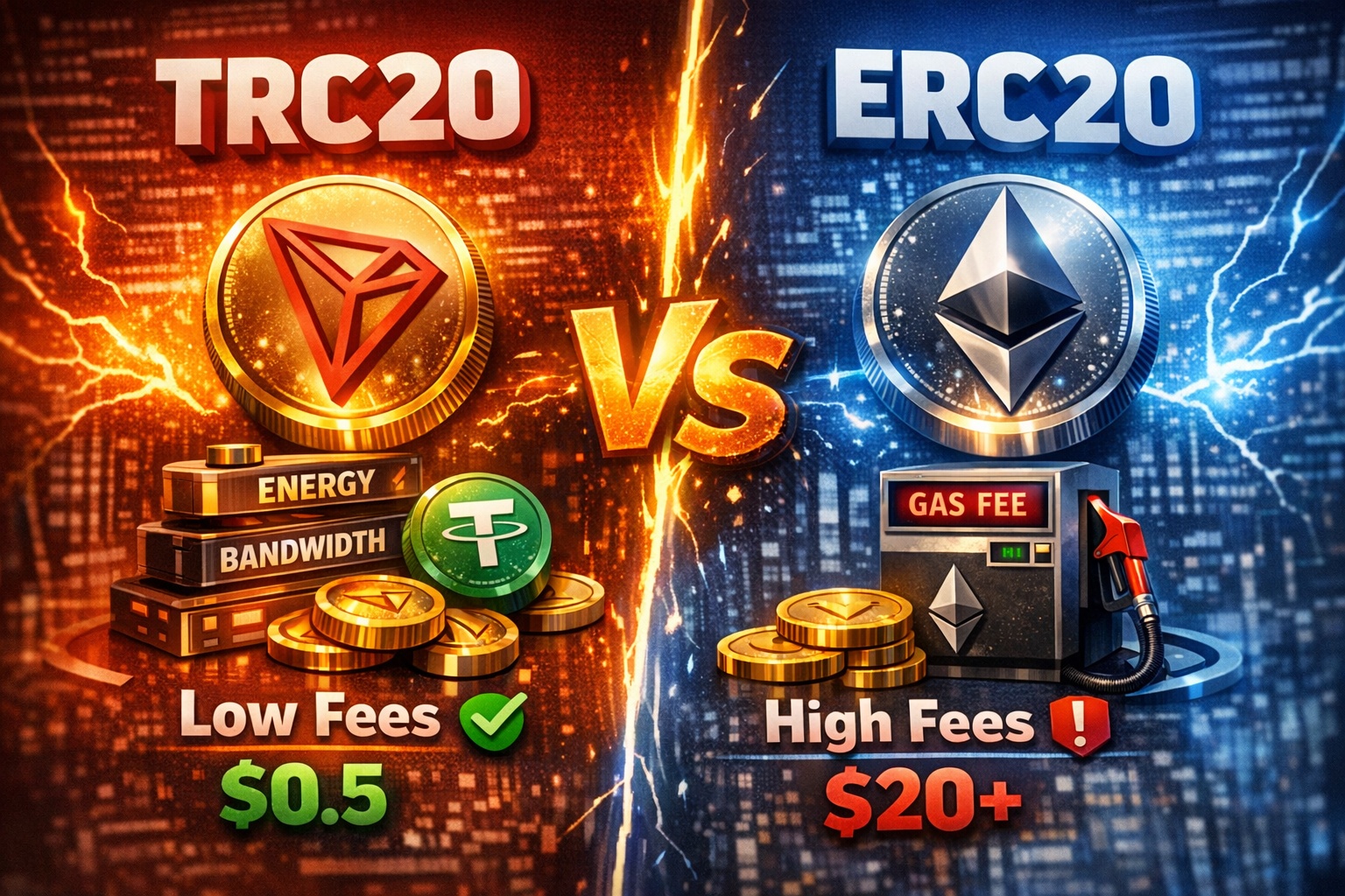 USDT transfer cost comparison on TRON vs Ethereum networks